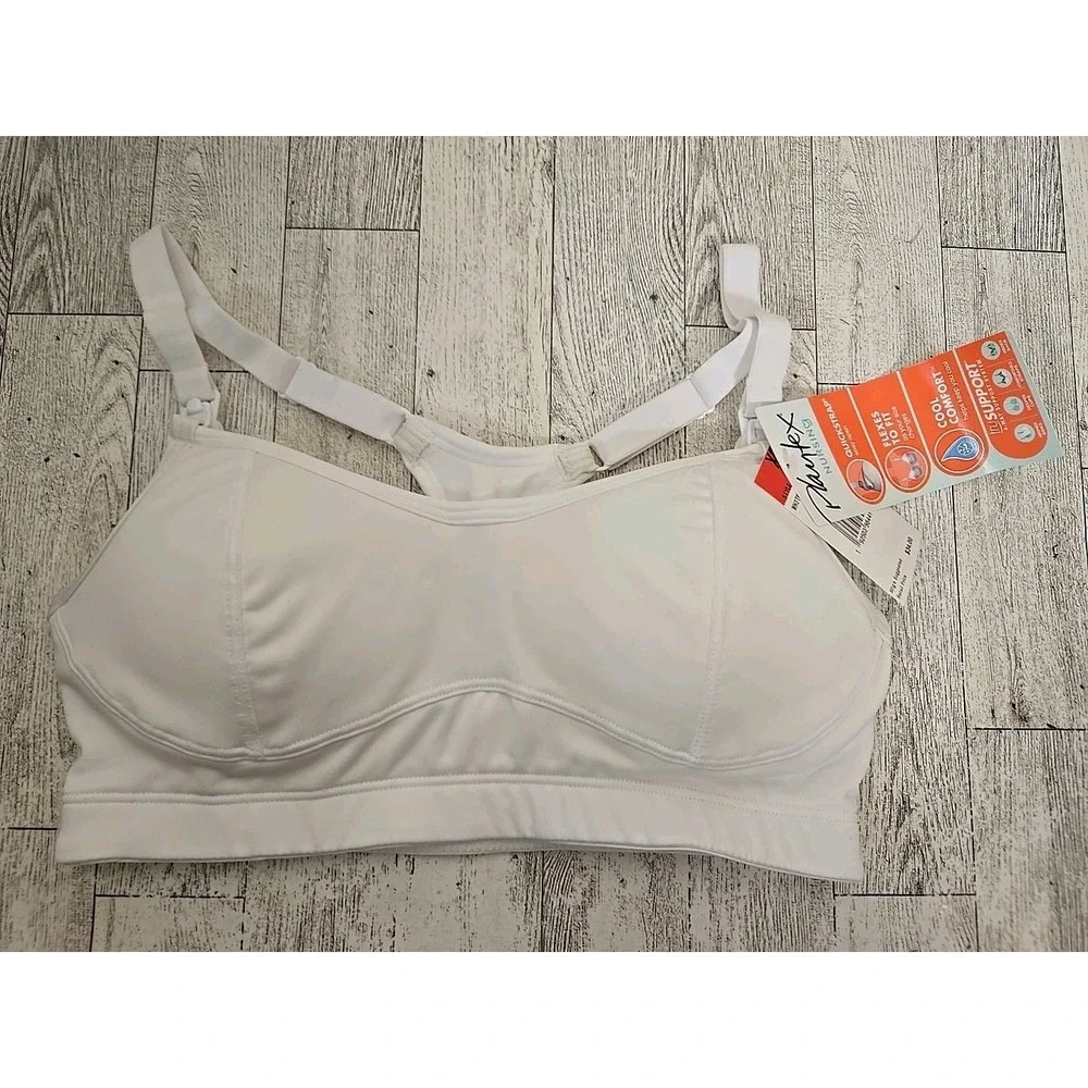 Playtex Nursing Bra XS Racerback Sports Bra Gray Heather & White Lot of 2 NEW